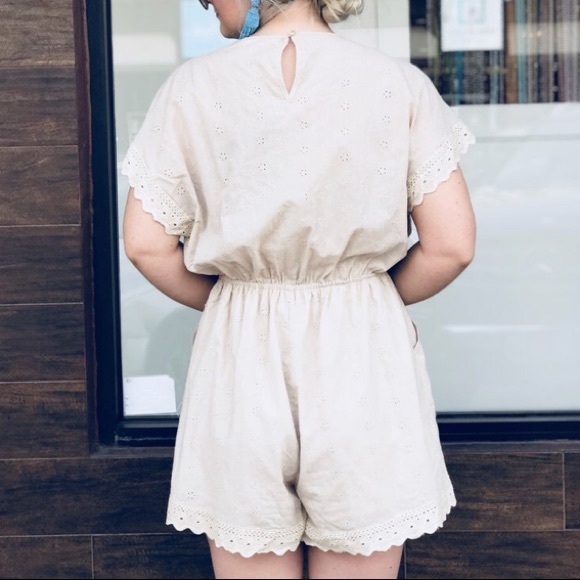 Cream Eyelet Romper - Picture 2 of 2